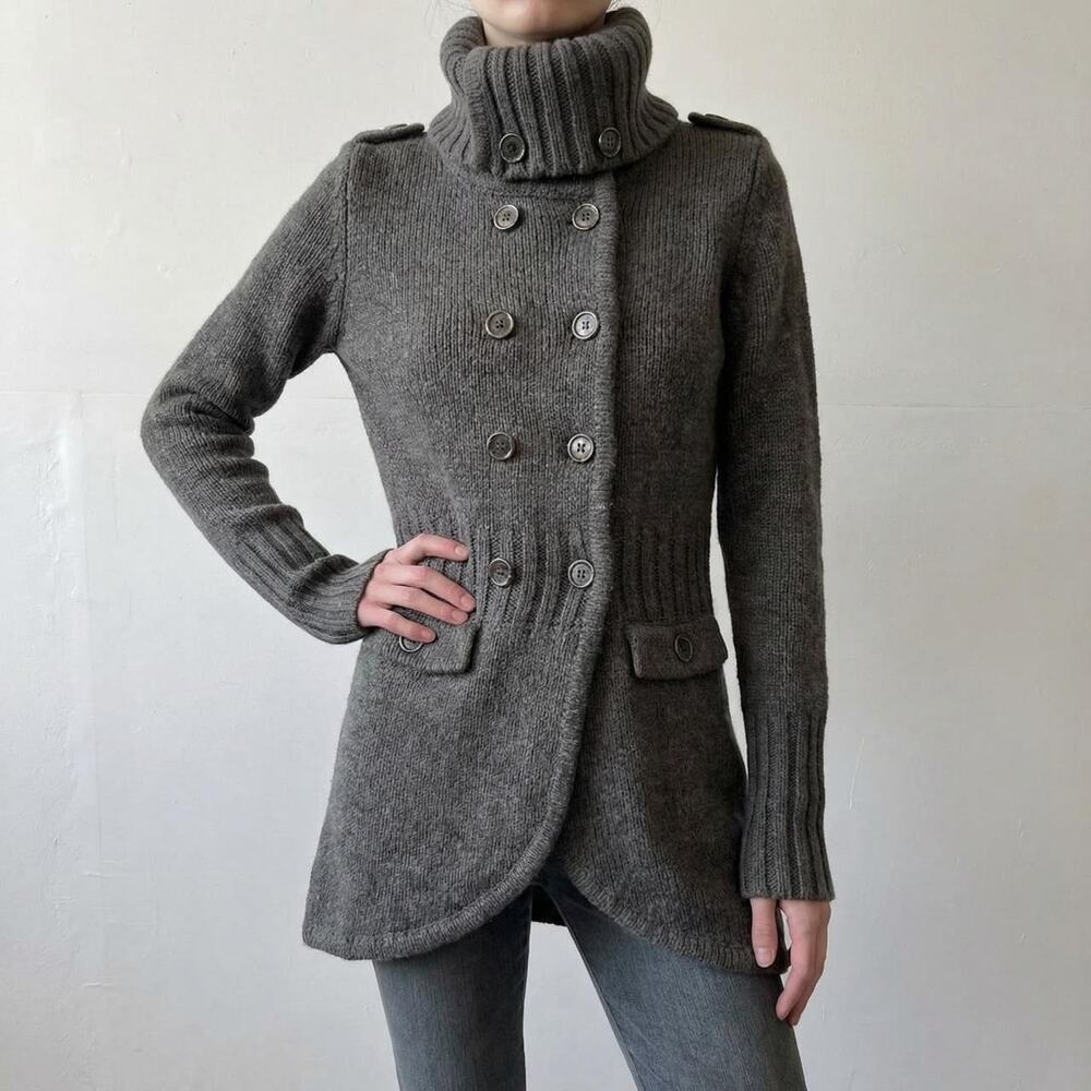Vintage Knitted Peacoat Office Siren Model Off Duty Archive